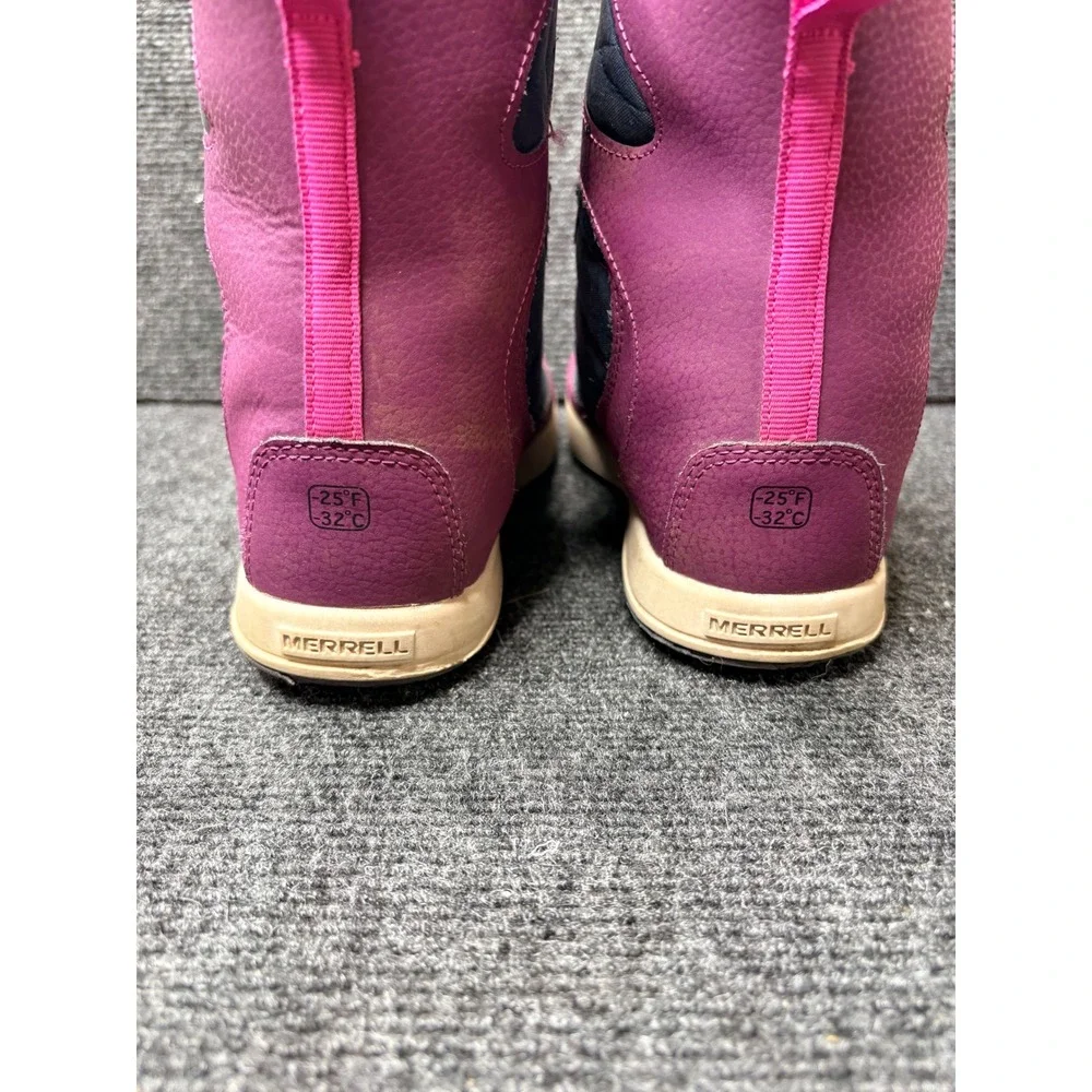 Merrell Kids Berry Navy Leather Insulated Snow Boots MK167147 Size 5M